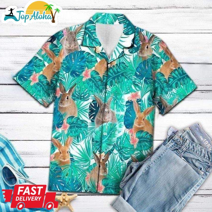 Beach Shirt Happy Easter 2021 Simple Bunny Loely Rabbit Tropical Hawaiian Aloha Shirts