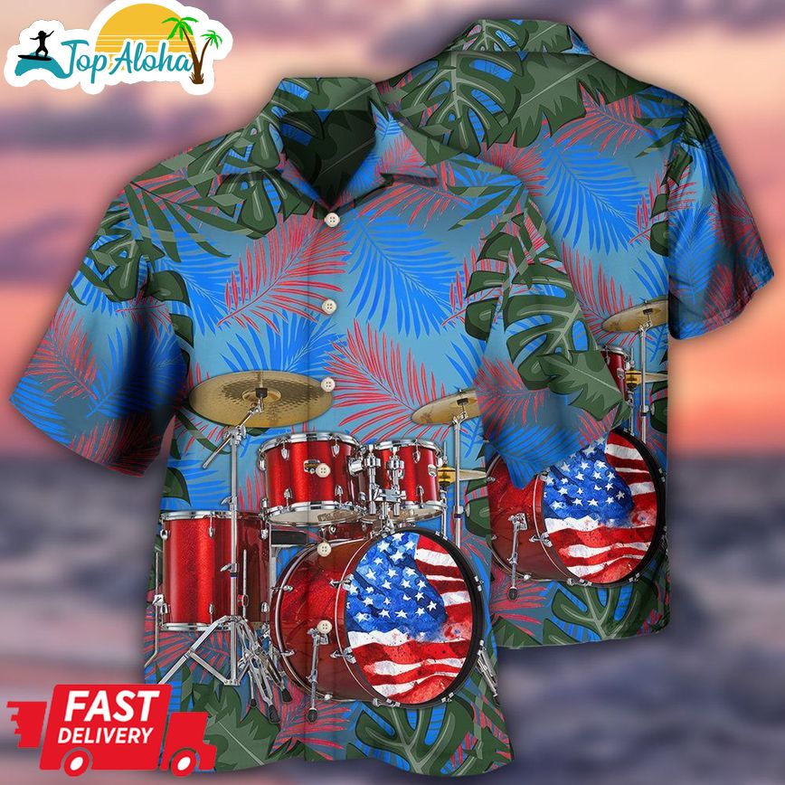 Drum Independence Day America Hawaiian Shirt