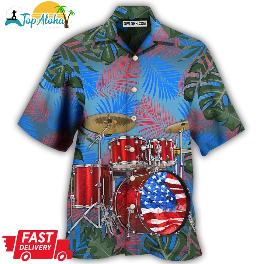Drum Independence Day America Hawaiian Shirt